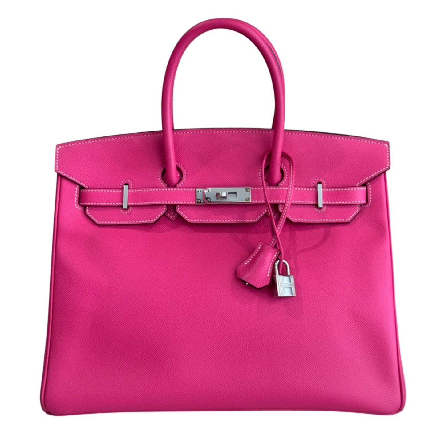 Hermes Birkin 35 Rose Tyrien Pink Epsom Leather Palladium Hardware RARE