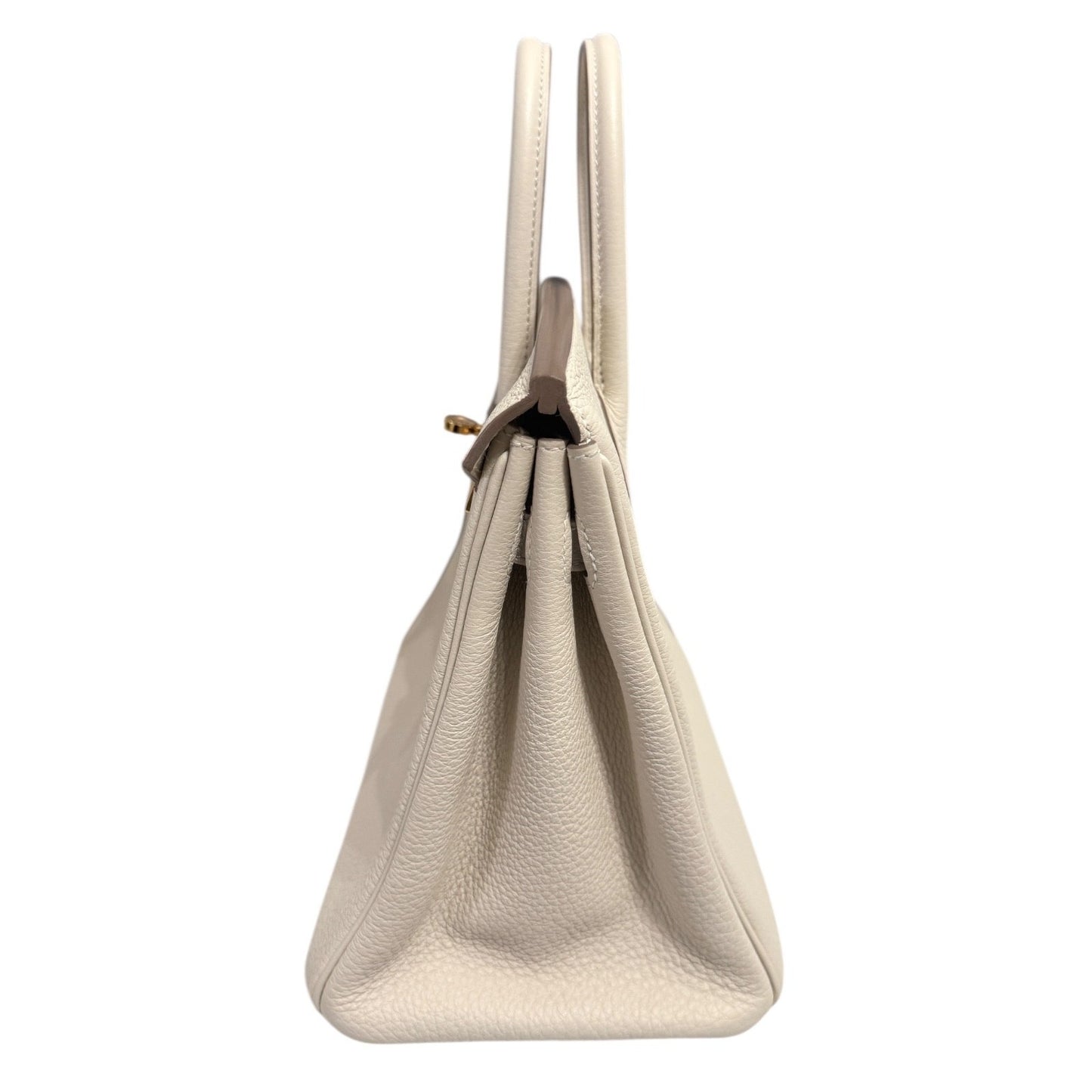 Hermes Birkin 25 Craie White Beige Togo Leather Gold Hardware Handbag