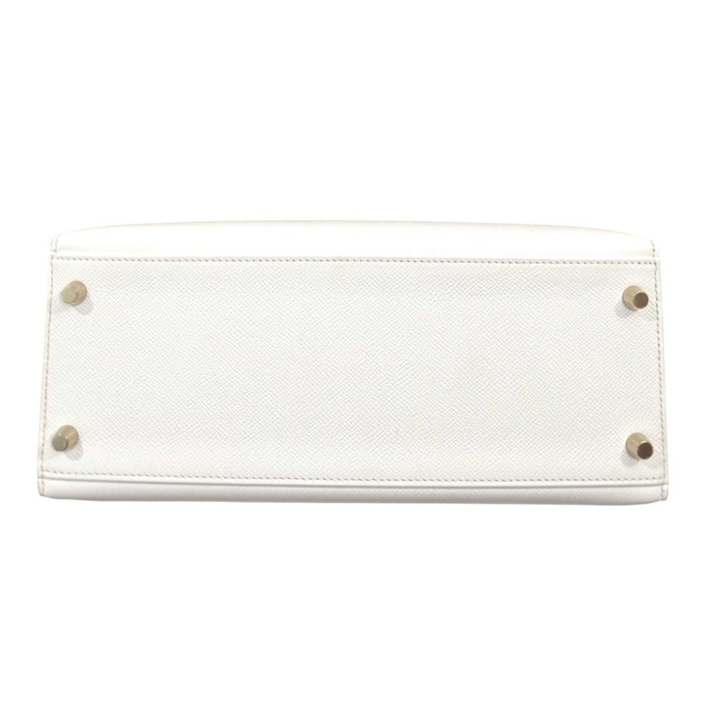 Hermes Kelly 28 Sellier White Blanc Epsom Leather Gold Hardware
