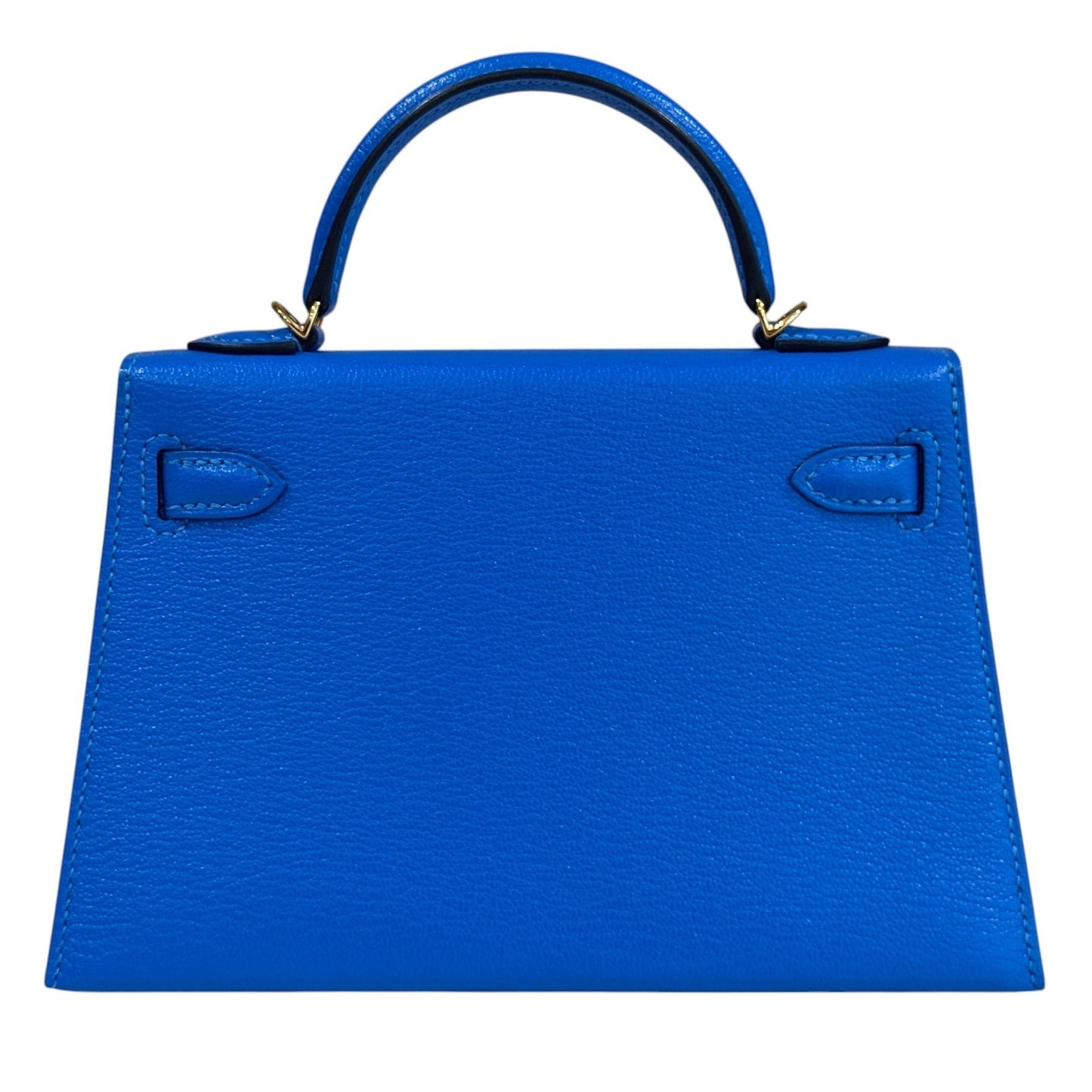 Hermes Kelly Mini 20 Blue Hydra Chevre Leather Gold Hardware RARE