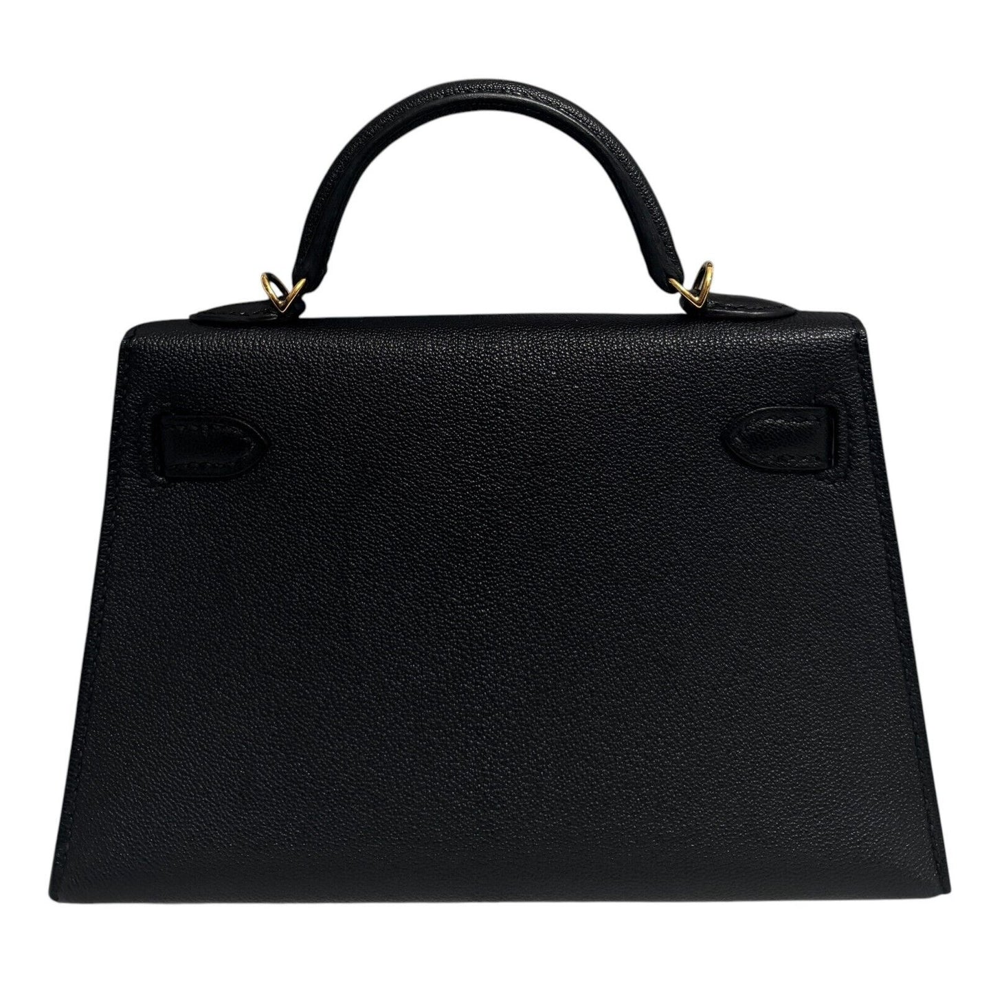 Hermes Kelly Mini 20 Black Noir Chevre Leather Gold Hardware