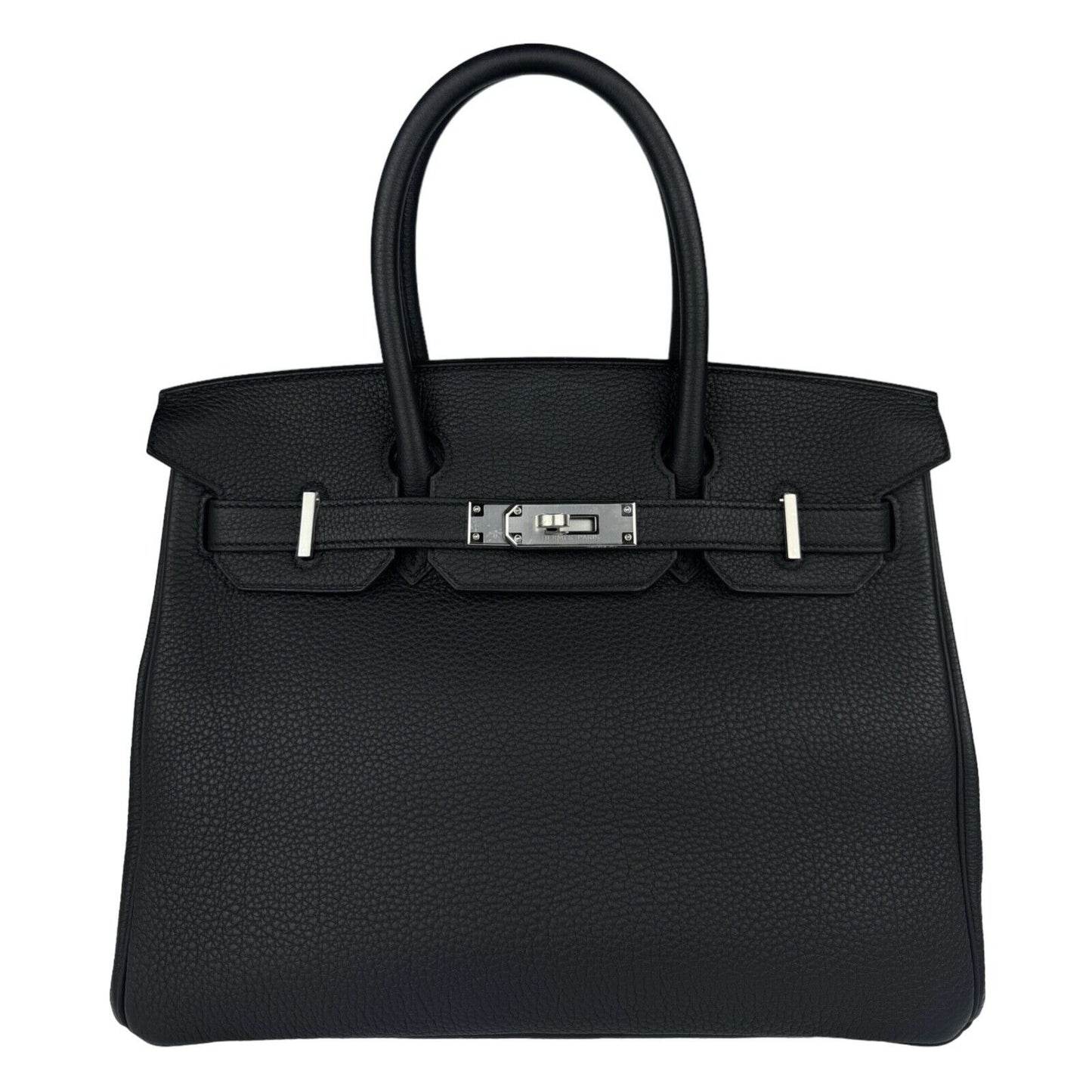 Hermes Birkin 30 Black Noir Togo Leather Palladium Hardware RARE