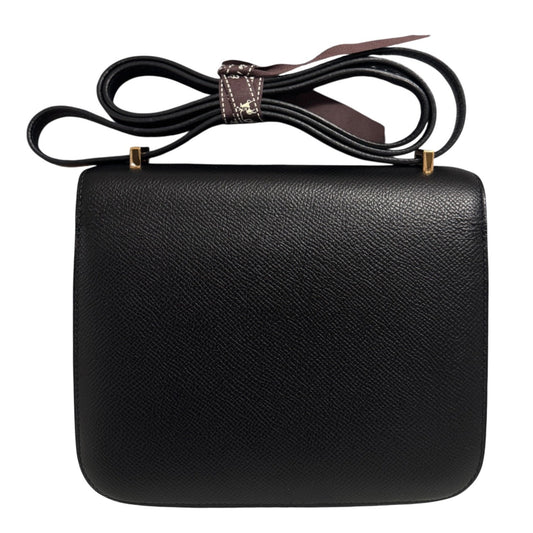 HERMES Constance 18 Mini Black Noir Epsom Leather Gold Hardware