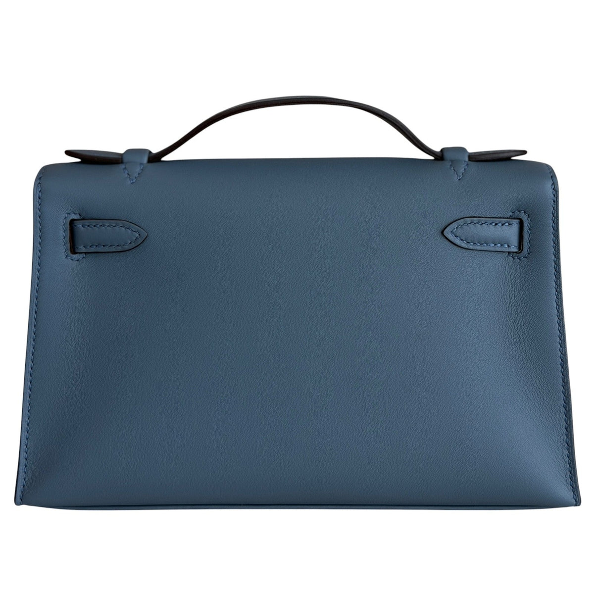 Hermes Kelly Mini Pochette Blue Tempete Leather Palladium Hardware NEW 2026 RARE