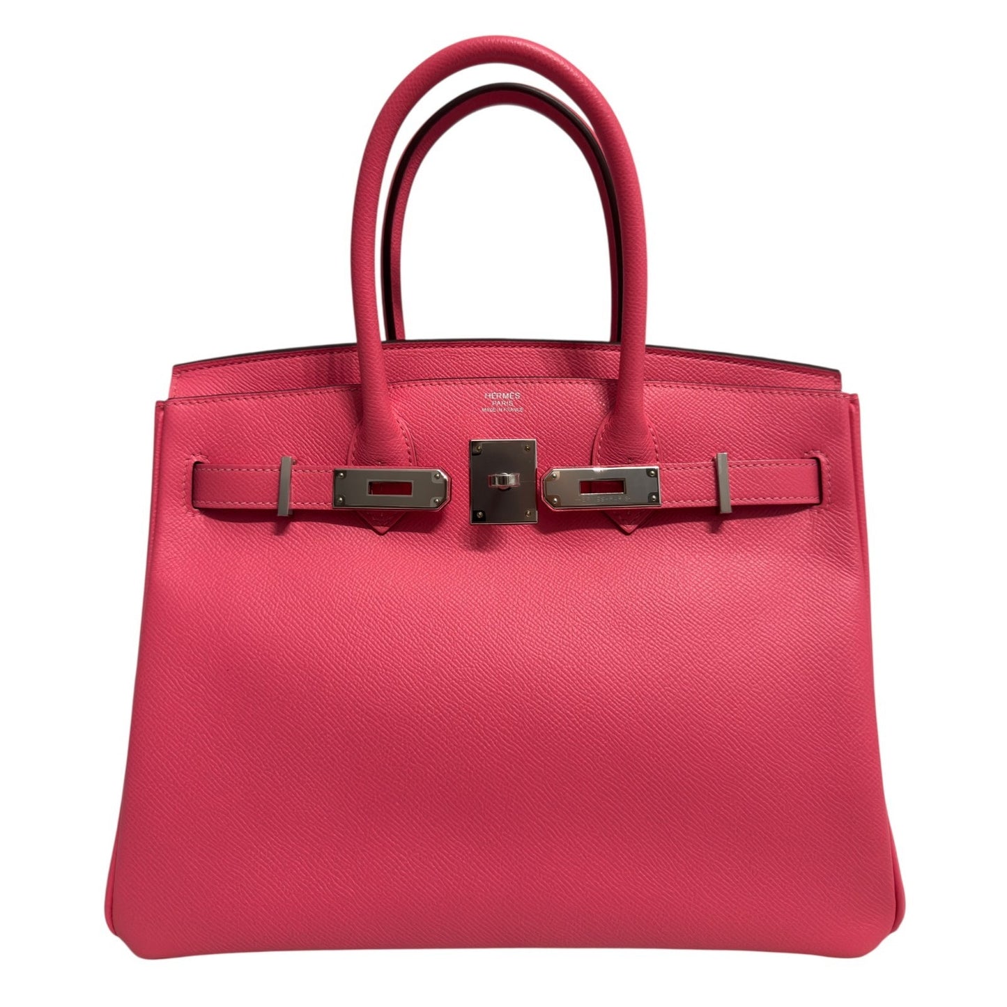 Hermes Birkin 30 Rose Azalee Pink Epsom Leather Palladium Hardware Handbag