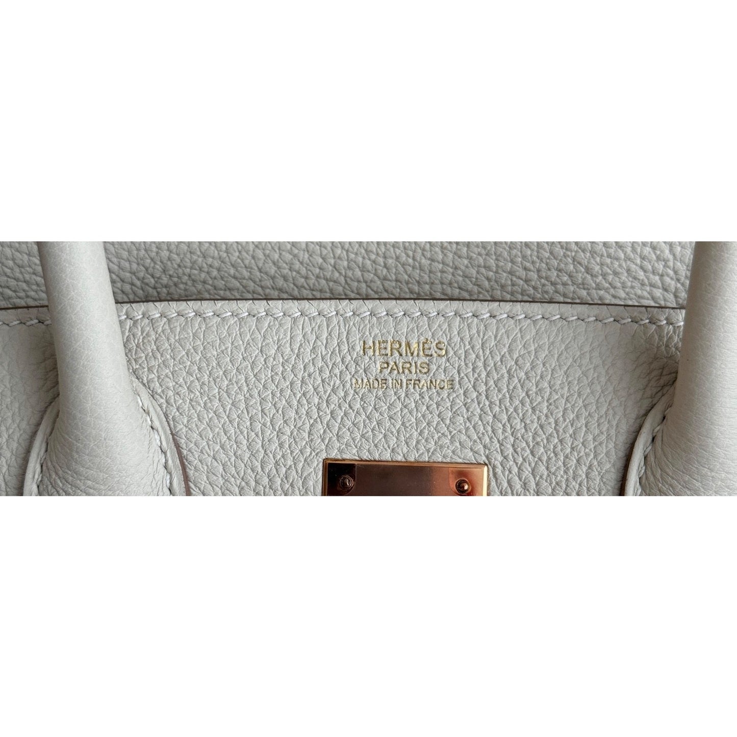 Hermes Birkin 30 Craie White Togo Leather Rose Gold Hardware Handbag