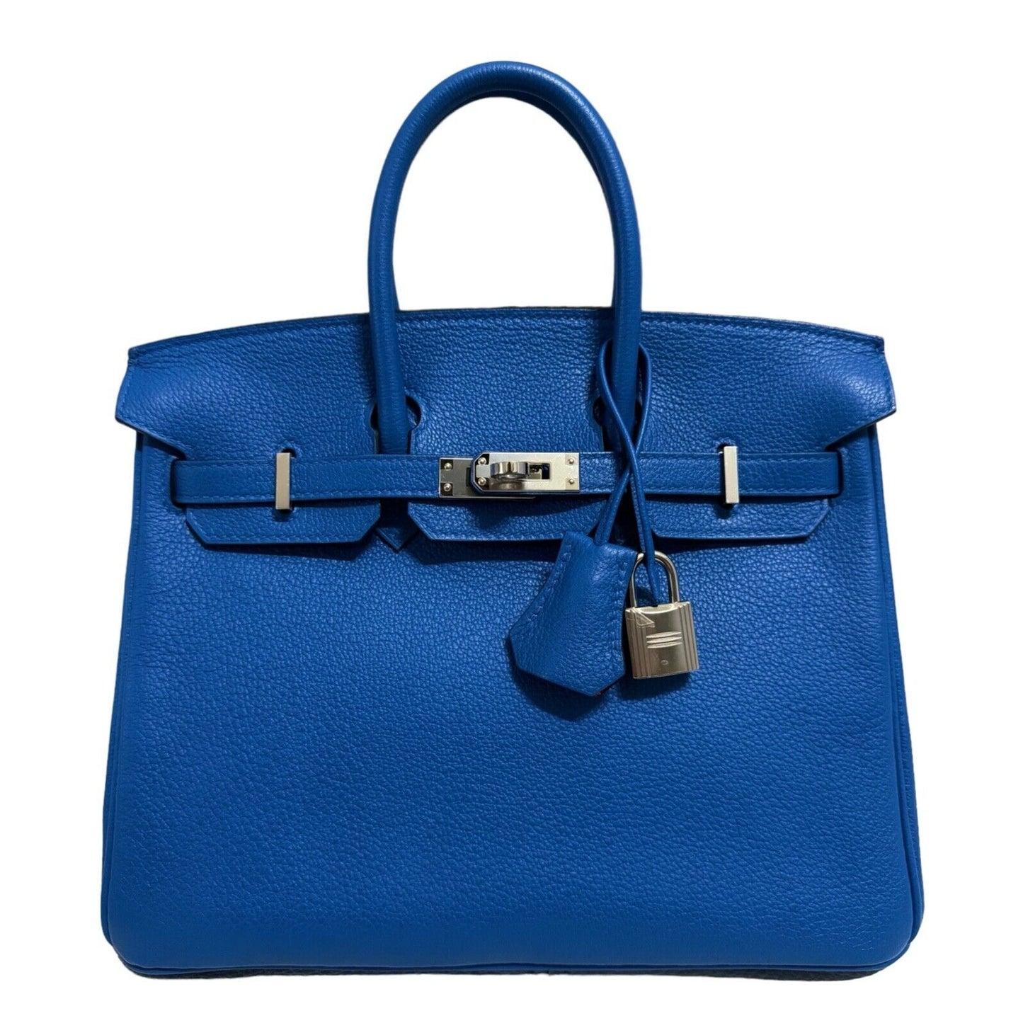 Hermes Birkin 25 Verso Blue Zellige & Capucine Leather Palladium Hardware