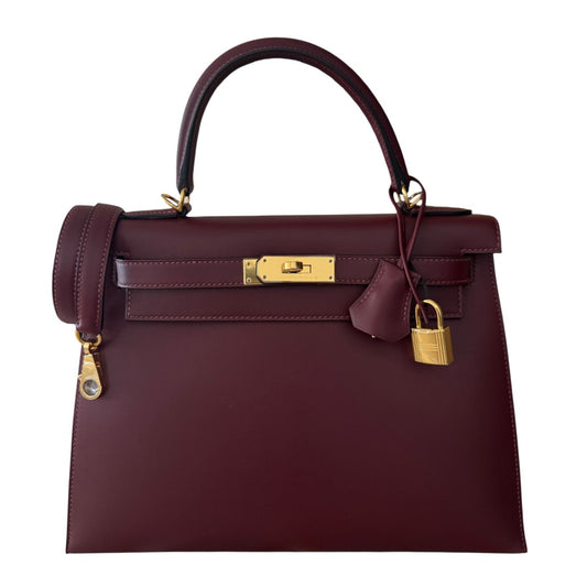 Hermes Kelly 28 Sellier Rouge H Red Sombrero Leather Gold Hardware RARE