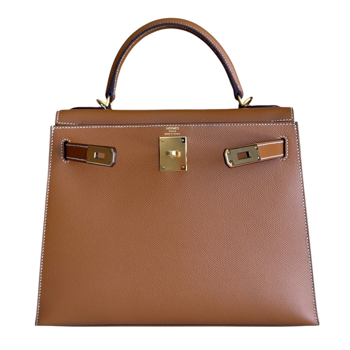 Hermes Kelly 28 Sellier Gold Tan Epsom Leather Gold Hardware RARE