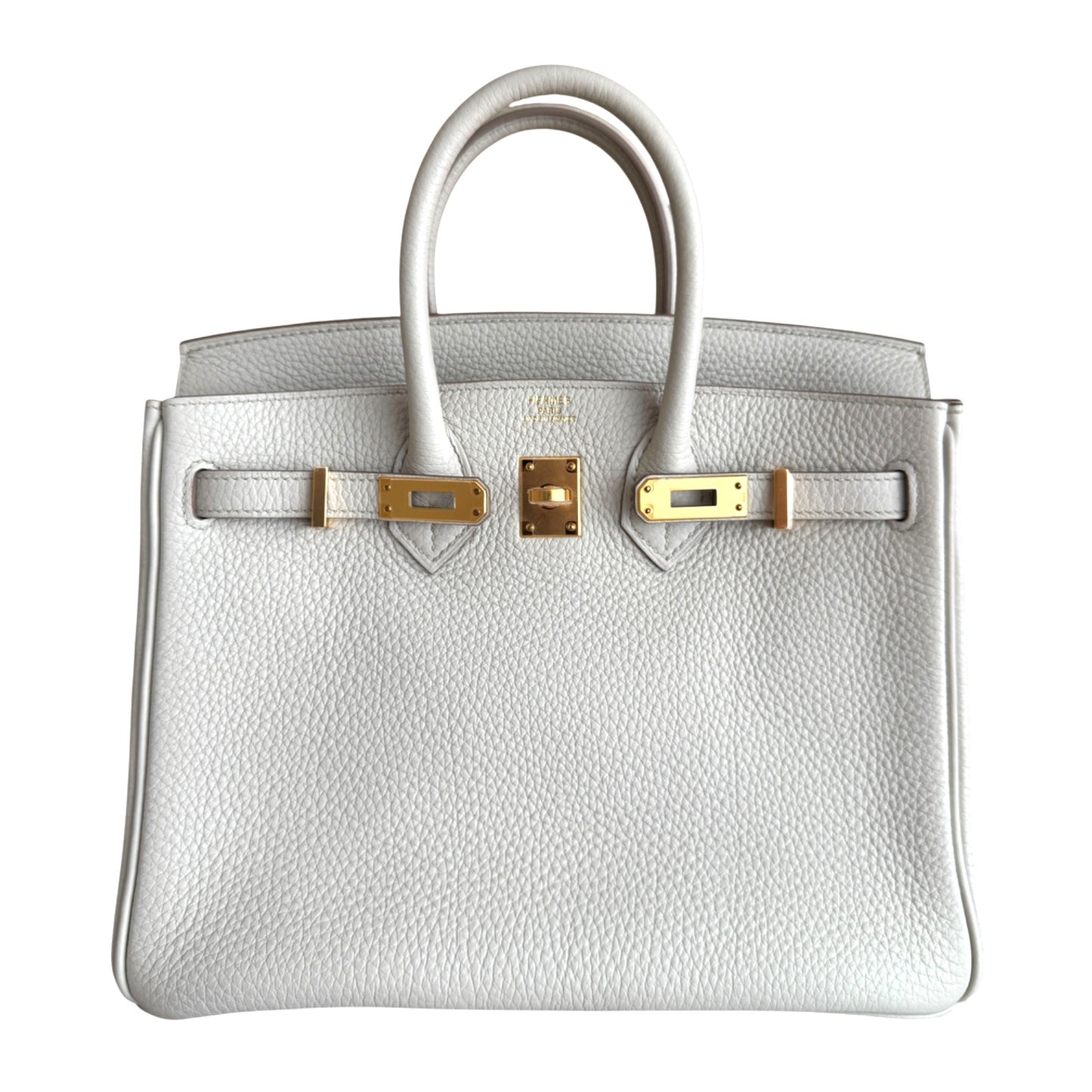 Hermes Birkin 25 Beton Beige Cream Togo Leather Rose Gold Hardware