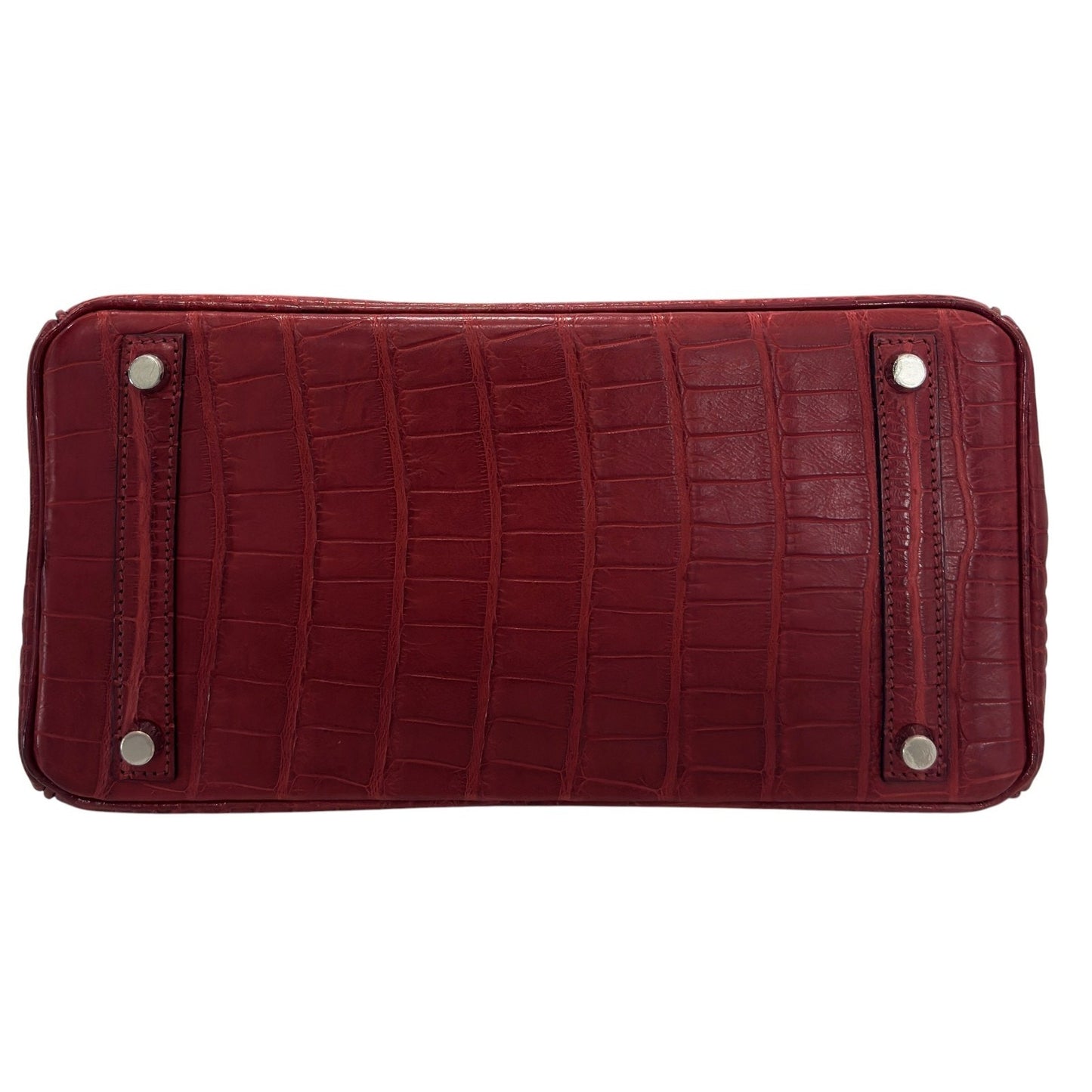 Hermes Birkin 30 Rouge H Red Matte Alligator Leather Palladium Hardware