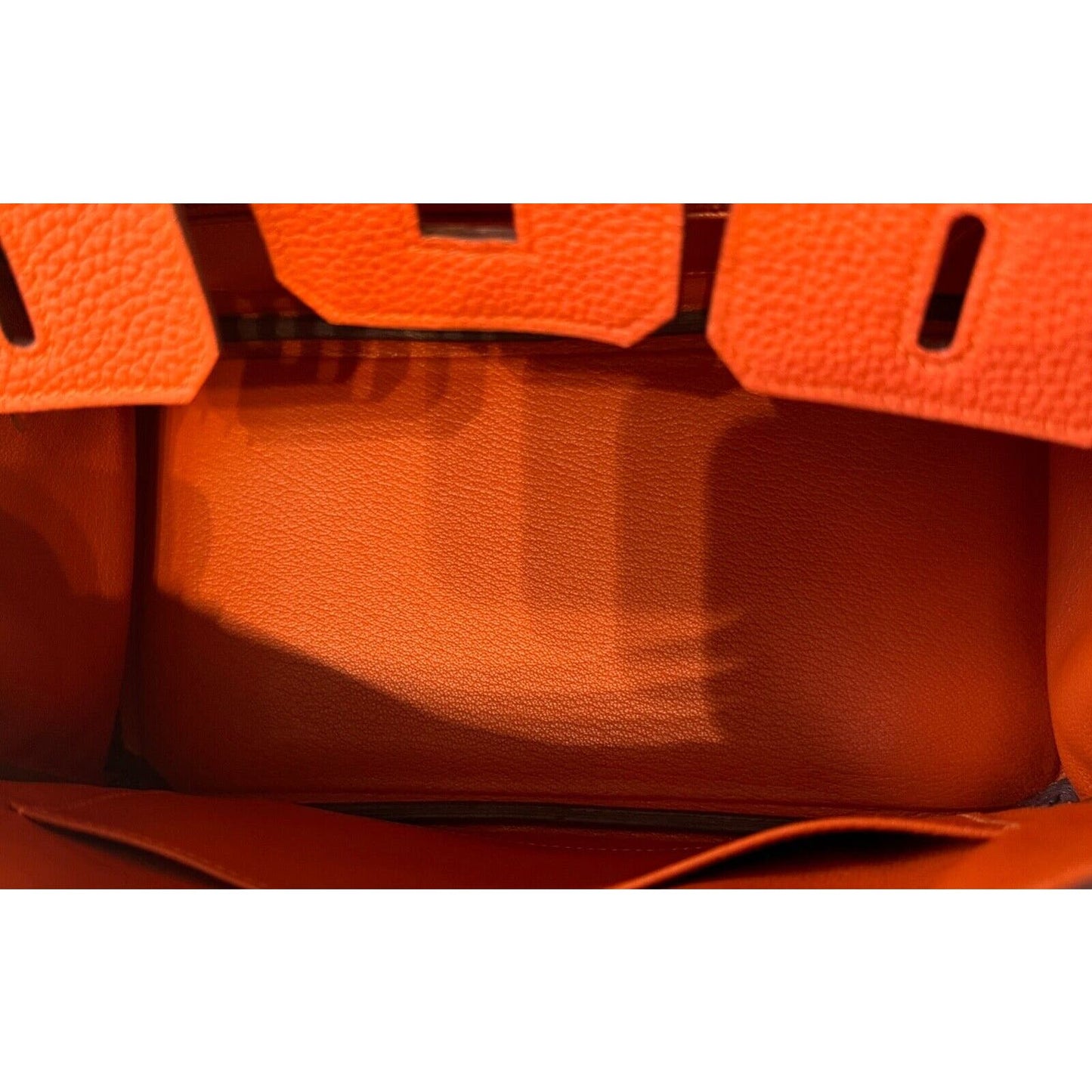 Hermes Birkin 25 Poppy Orange Togo Handbag Bag Palladium Hardware