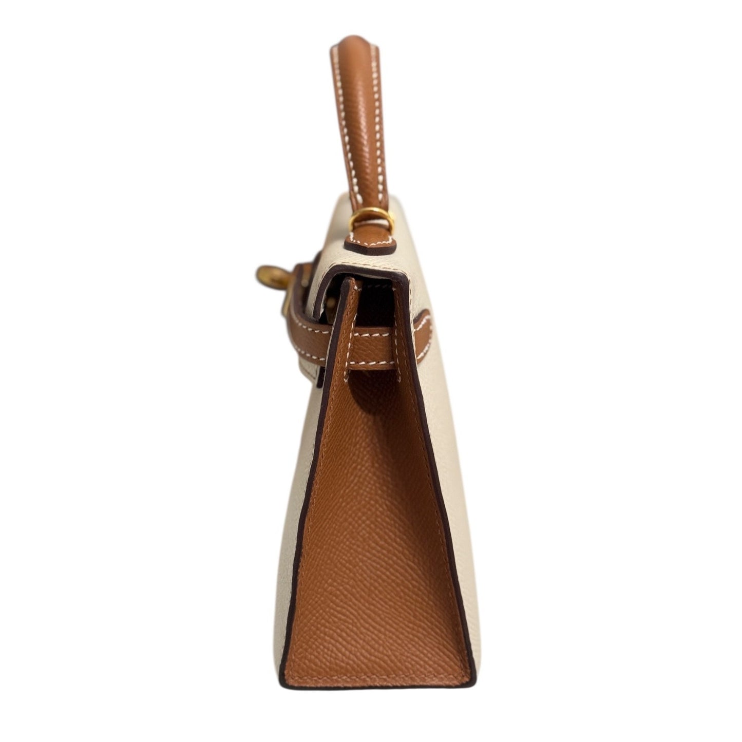 Hermes Kelly Mini 20 Special Order Craie & Gold Tan Epsom Leather Gold Hardware