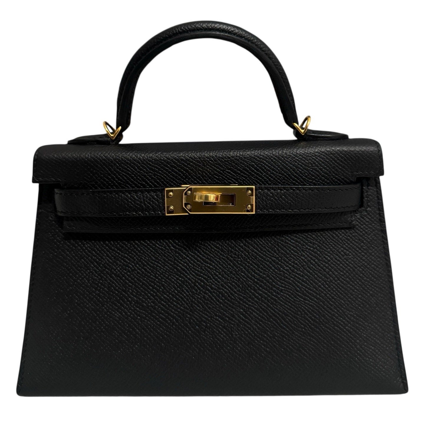Hermes Kelly Mini 20 Black Noir Epsom Leather Gold Hardware