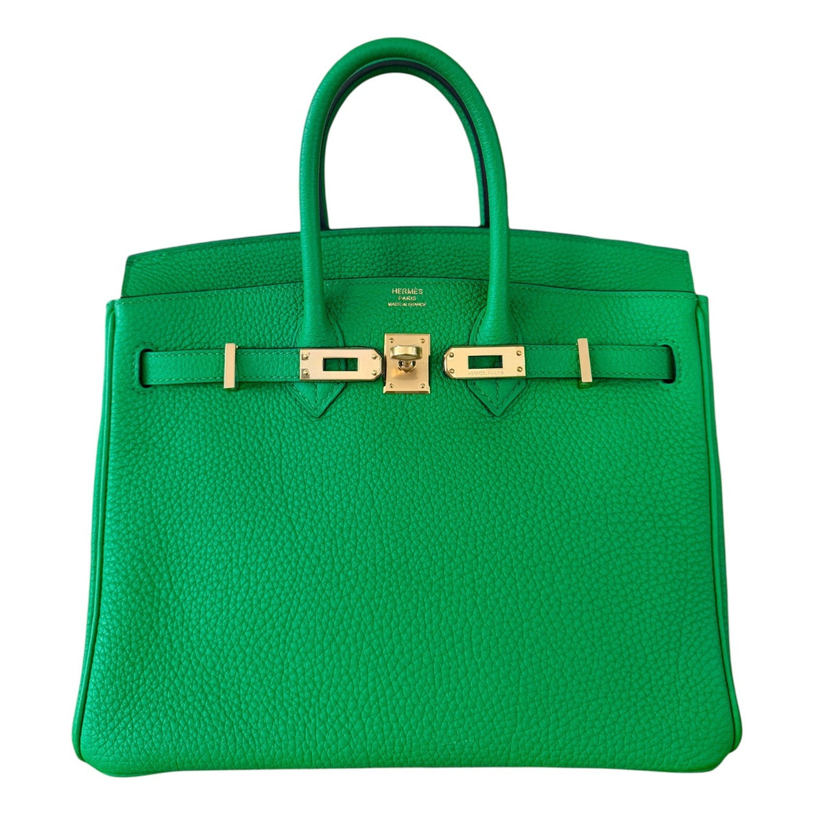 Hermes Birkin 25 Bamboo Green Togo Leather Gold Hardware Rare