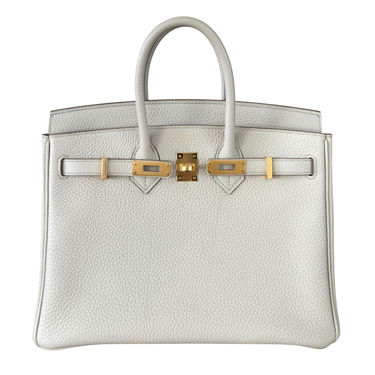 Hermes Birkin 25 Beton Beige Cream Togo Leather Gold Hardware