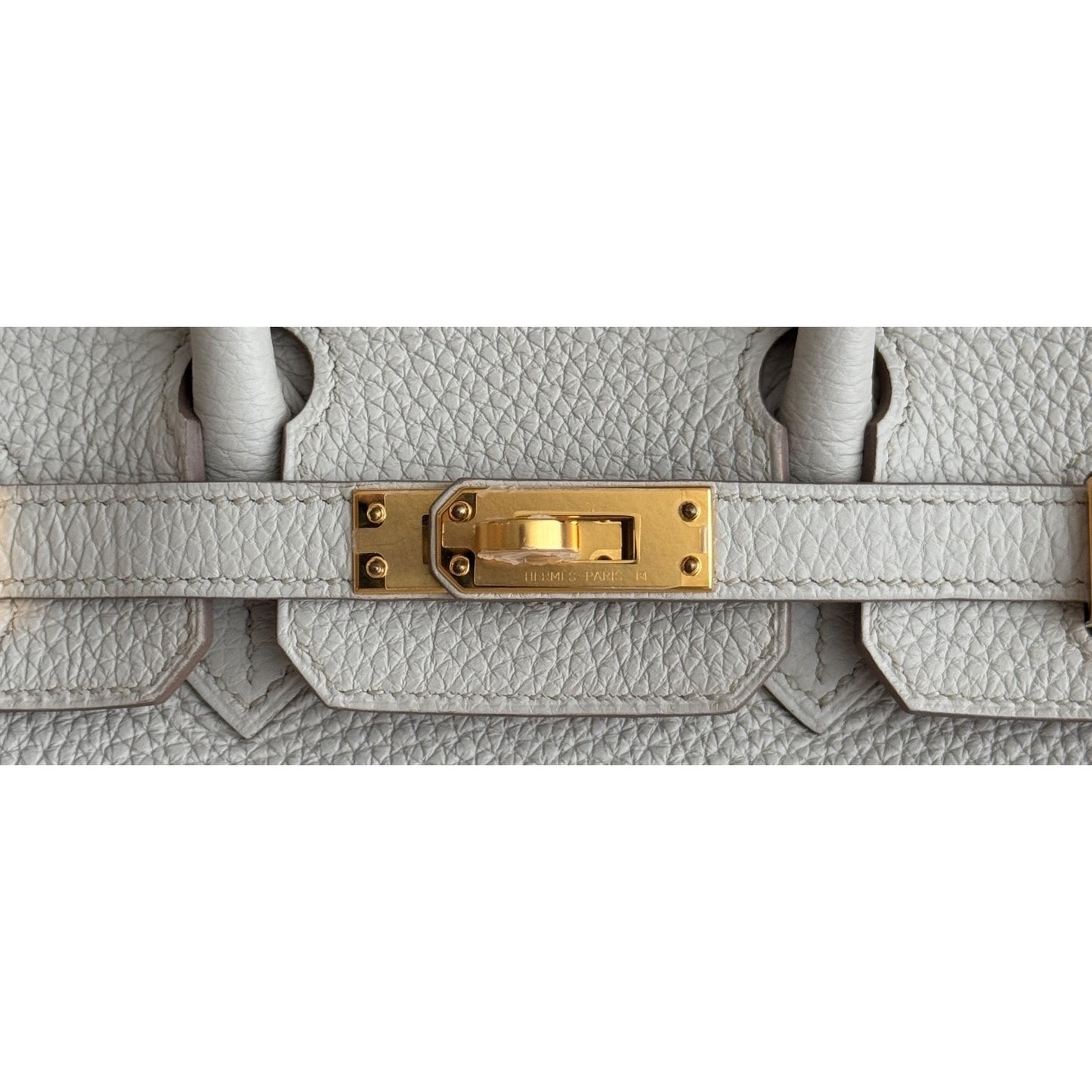 Hermes Birkin 25 Beton Beige Cream Togo Leather Rose Gold Hardware