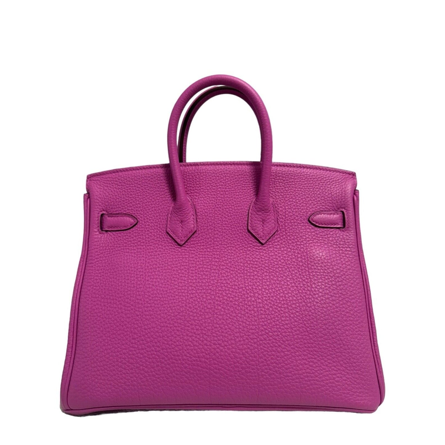 Hermes Birkin 25 Magnolia Pink Purple Togo Leather Handbag Palladium Hardware