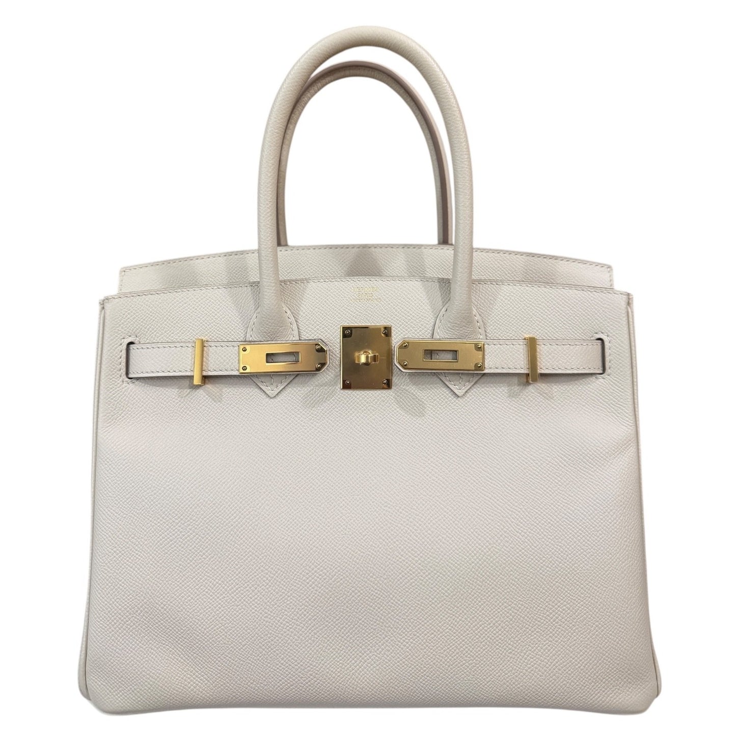 Hermes Birkin 30 Craie White Epsom Leather Gold Hardware Handbag