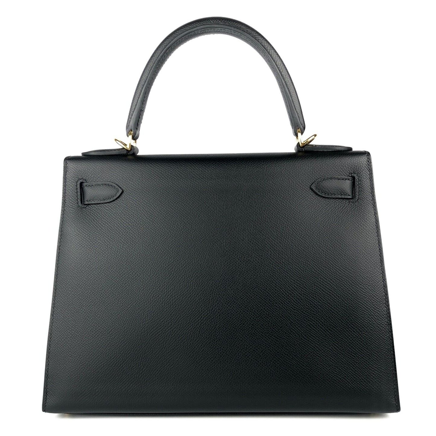 Hermes Kelly 28 Sellier Black Noir Epsom Leather Gold Hardware Bag Handbag