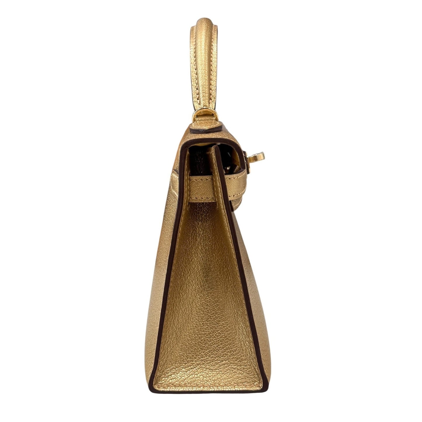 Hermès Kelly Mini 20 Dore Gold Chevre Chamkilight Permabrass Hardware RARE