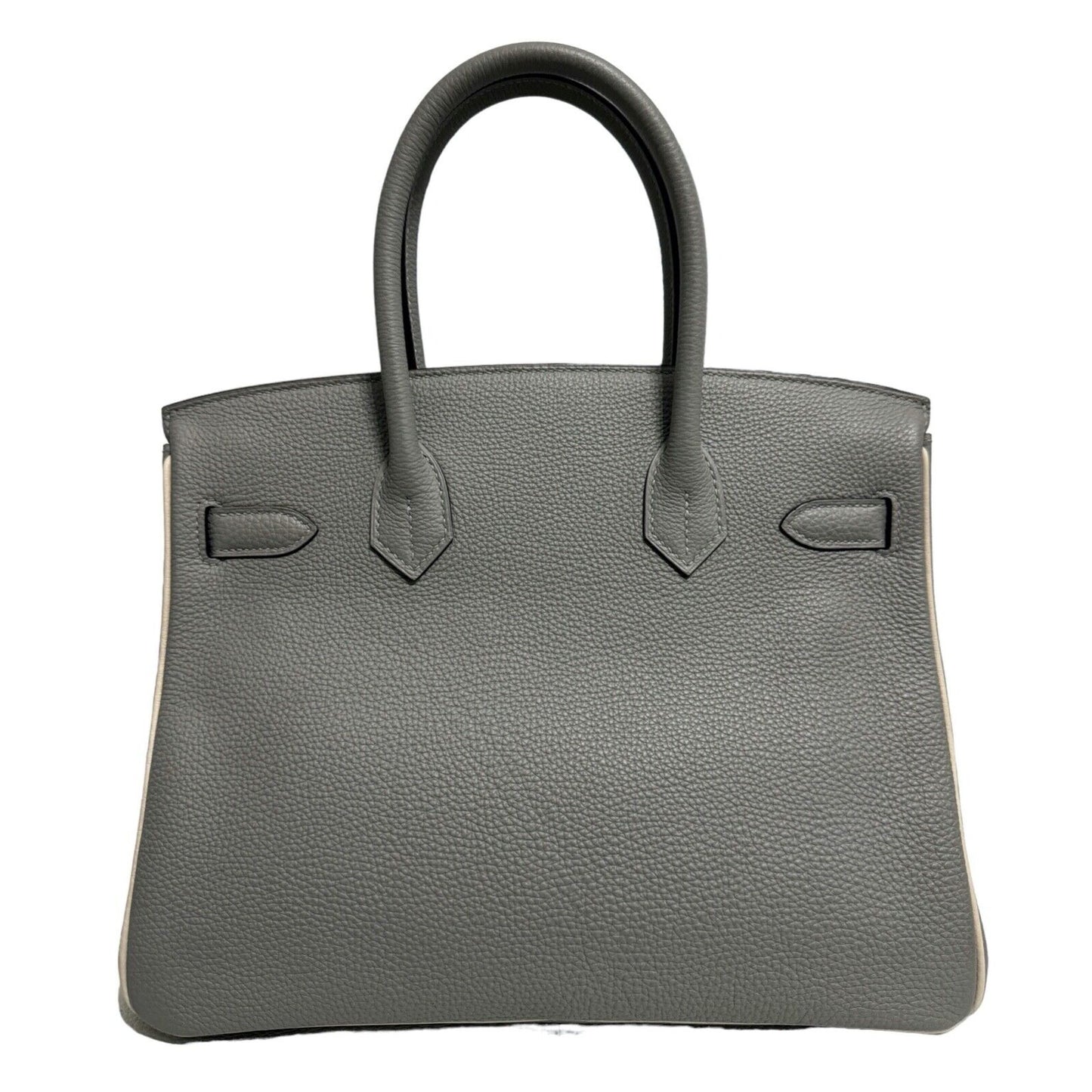 Hermes Birkin 30 Special Order Gris Mouette Gray & Craie Leather Gold Hardware