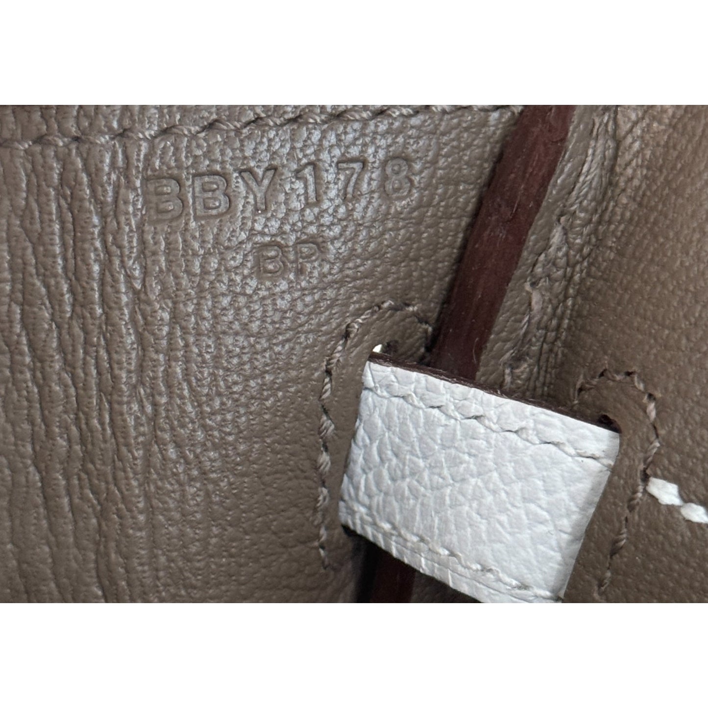 Hermes Birkin 25 Tri Color Etoupe Gris Pale Ebene Epsom Leather Palladium HWR