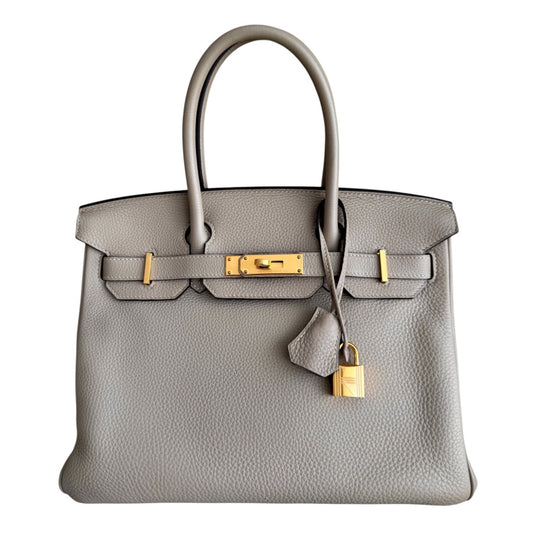 Hermes Birkin 30 Gris Tourterelle Gray Togo Leather Gold Hardware RARE