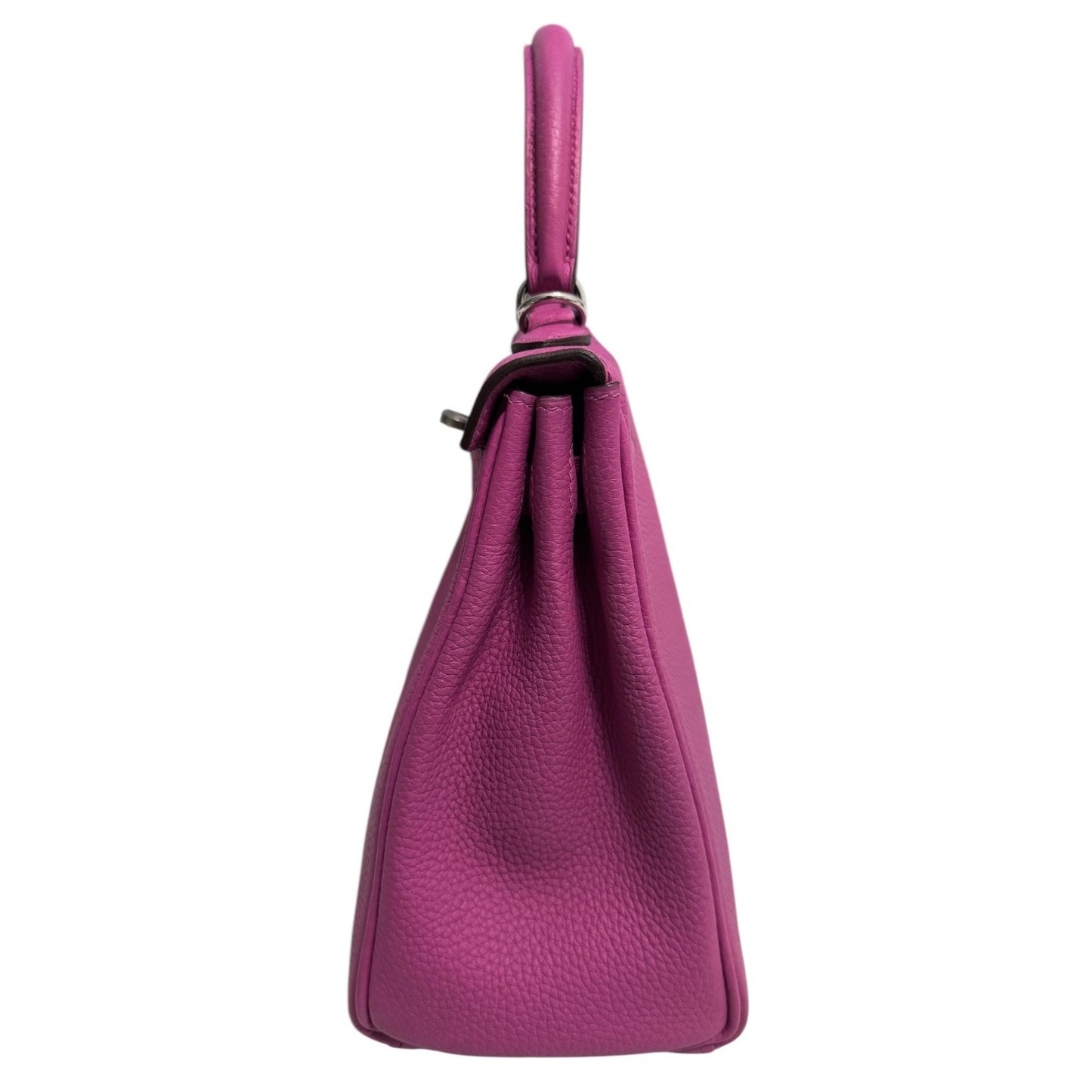 Hermes Kelly 25 Magnolia Pink Purple Togo Leather Palladium Hardware