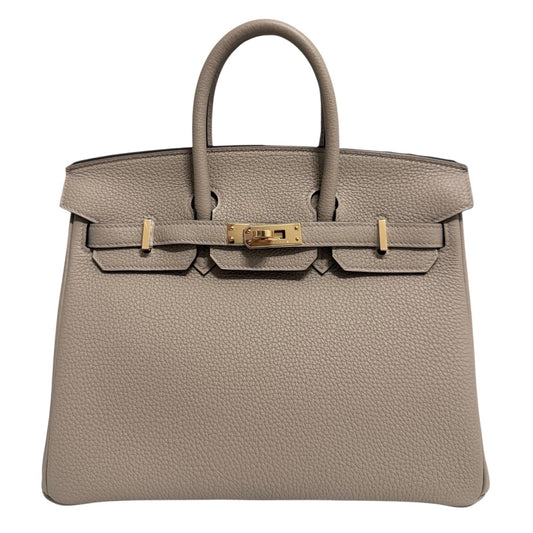 Hermes Birkin 25 Gris Tourterelle Gray Togo Leather Gold Hardware