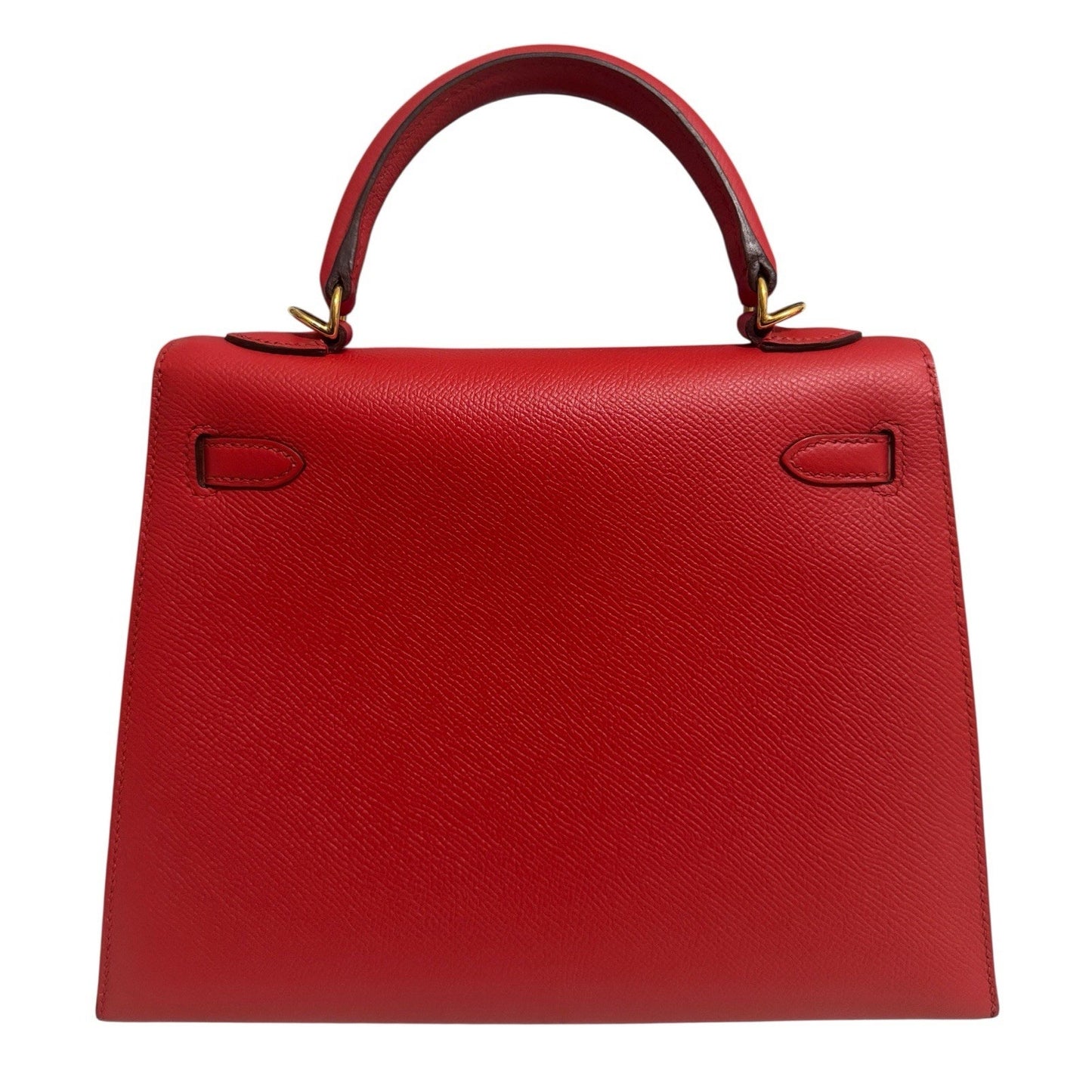 Hermes Kelly 25 Sellier Rouge Tomate Red Epsom Leather Gold Hardware RARE