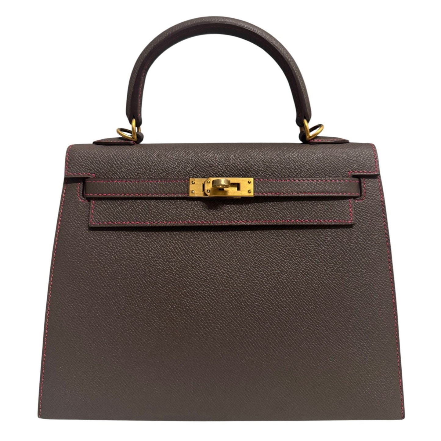 Hermes Kelly 25 Sellier Special Orde Etain Gray Pink Epsom Brushed Gold Hardware