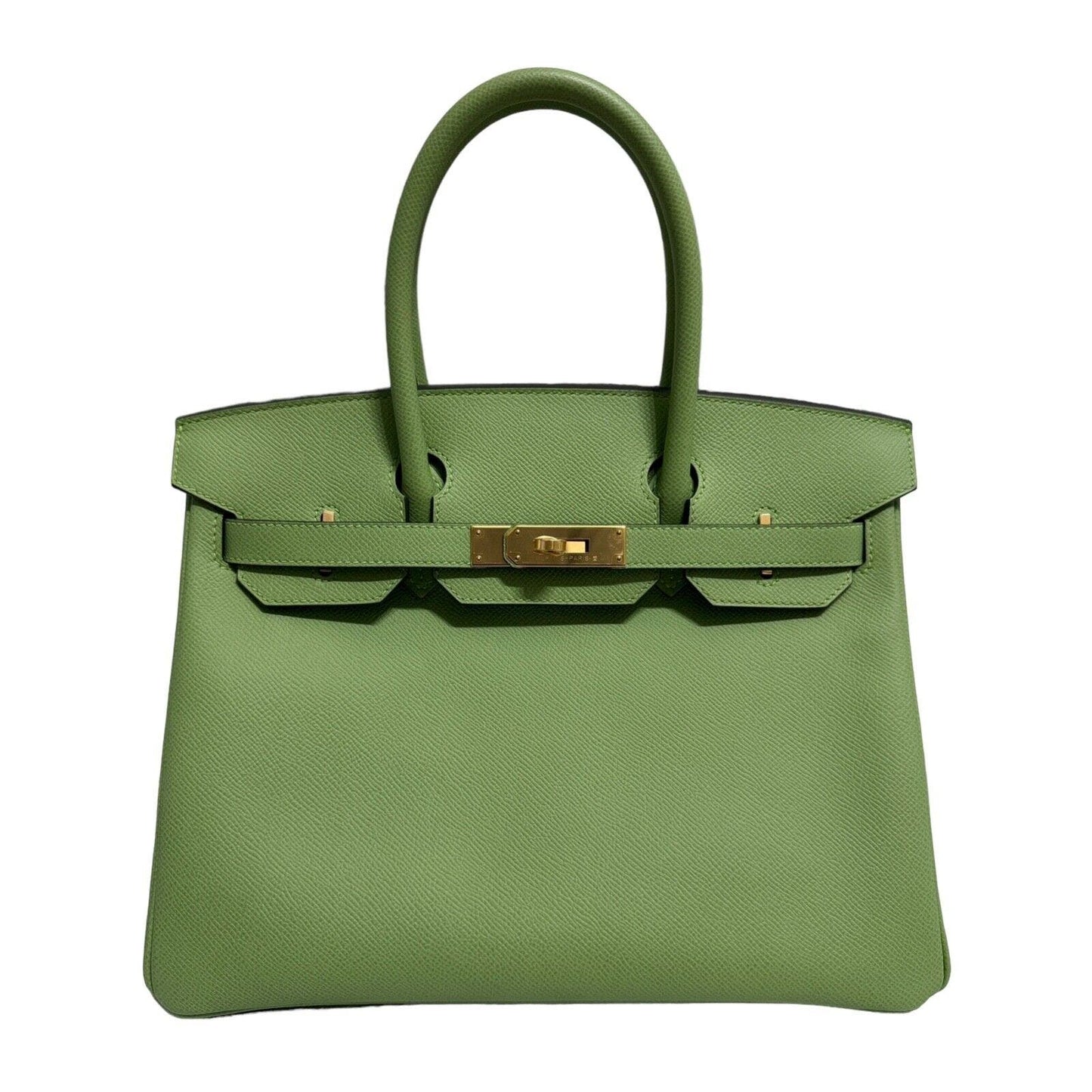 Hermes Birkin 30 Vert Criquet Green Epsom Leather Gold Hardware Handbag