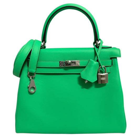 Hermes Kelly 25 RVert Comics Green Swift Leather Palladium Hardware
