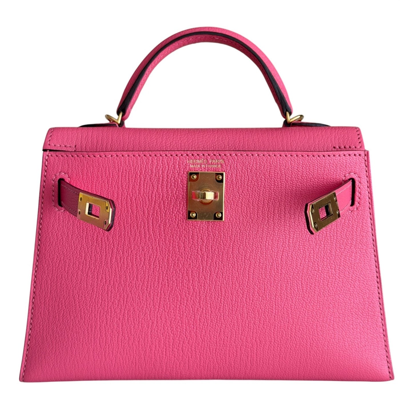 Hermes Kelly Mini 20 Rose Lipstick Pink Chèvre Leather Gold Hardware