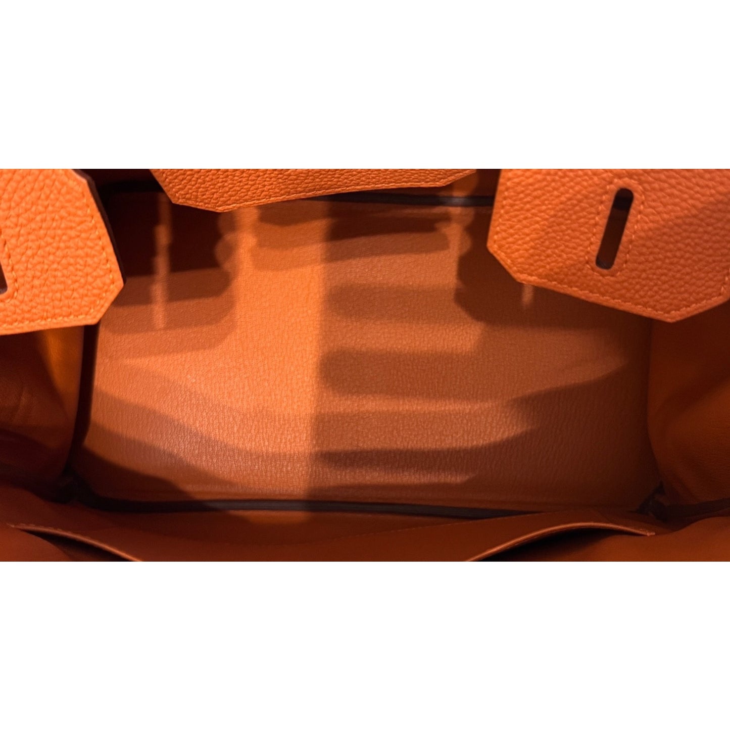 Hermes Birkin 30 Orange Togo Leather Palladium Hardware