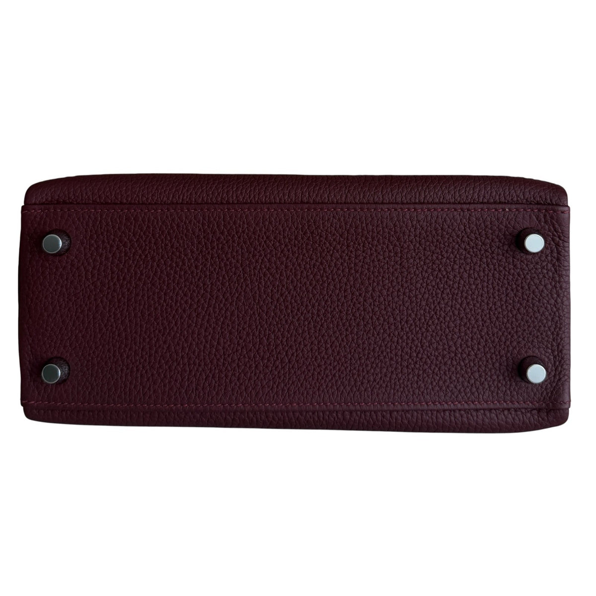 Hermes Kelly 25 Rouge H Red Togo Leather Palladium Hardware RARE