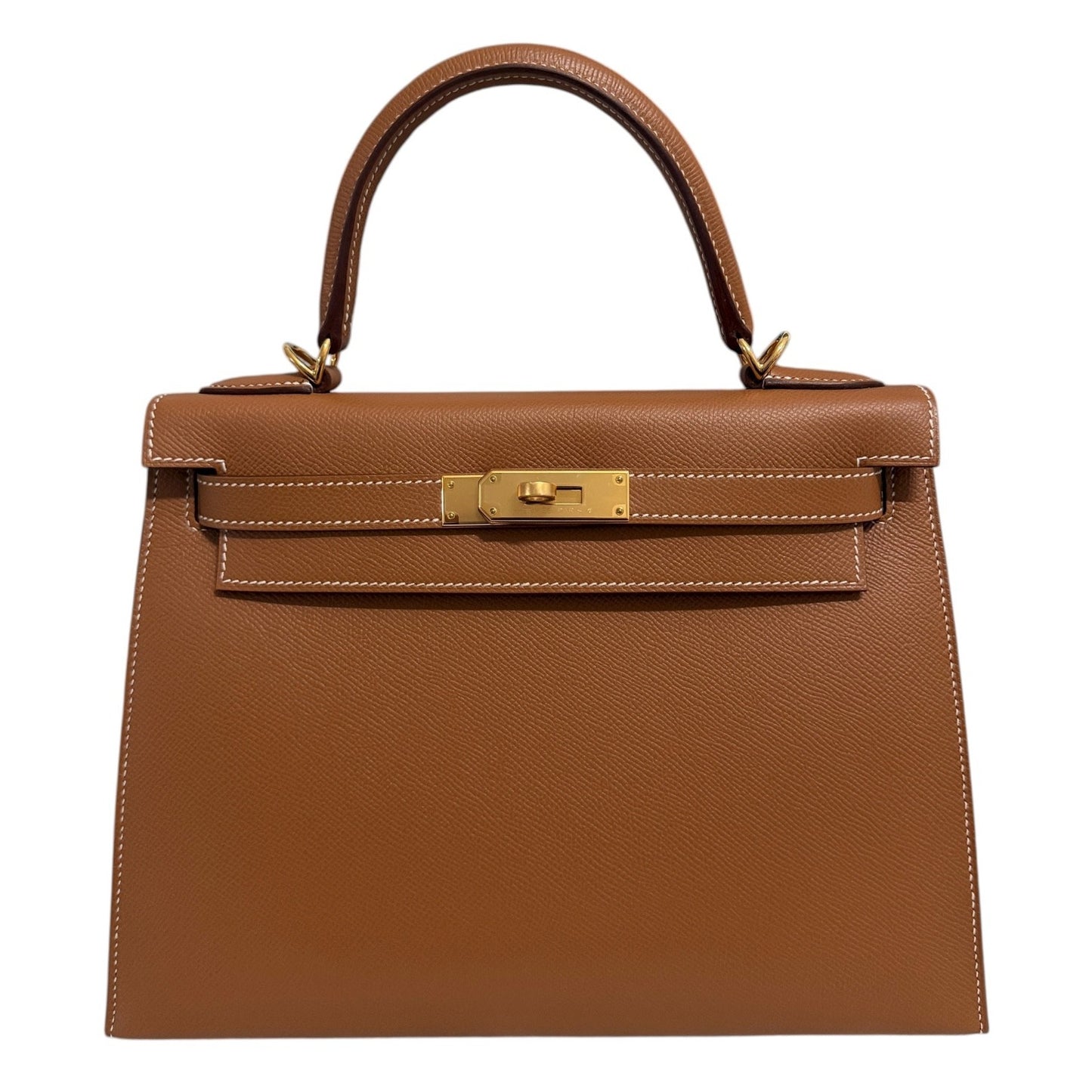 Hermes Kelly 28 Sellier Gold Tan Epsom Leather Gold Hardware RARE