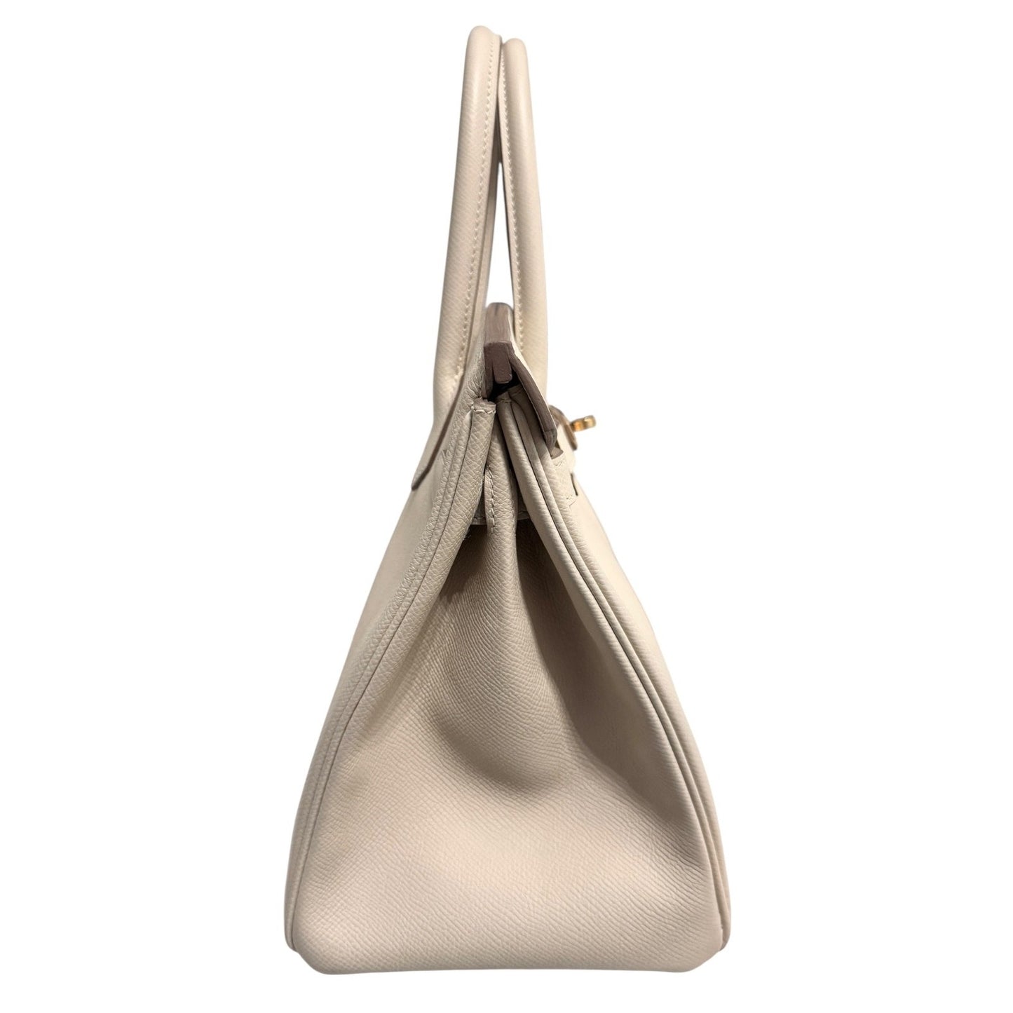 Hermes Birkin 30 Craie White Epsom Leather Gold Hardware Handbag