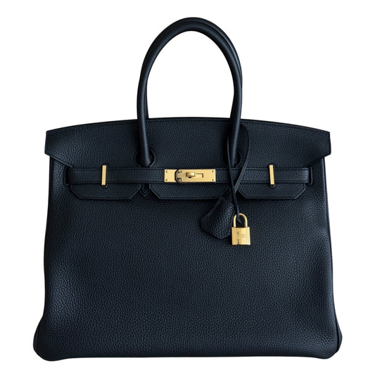 Hermes Birkin 35 Black Noir Togo Leather Gold Hardware RARE