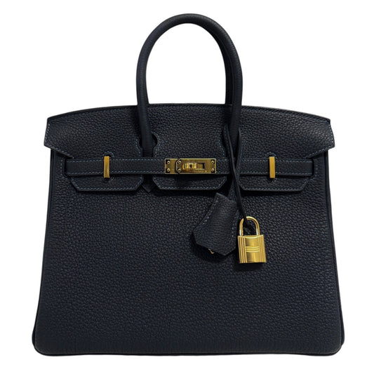 Hermes Birkin 25 Caban Blue Bleu Togo Leather Gold Hardware Handbag 2024 New