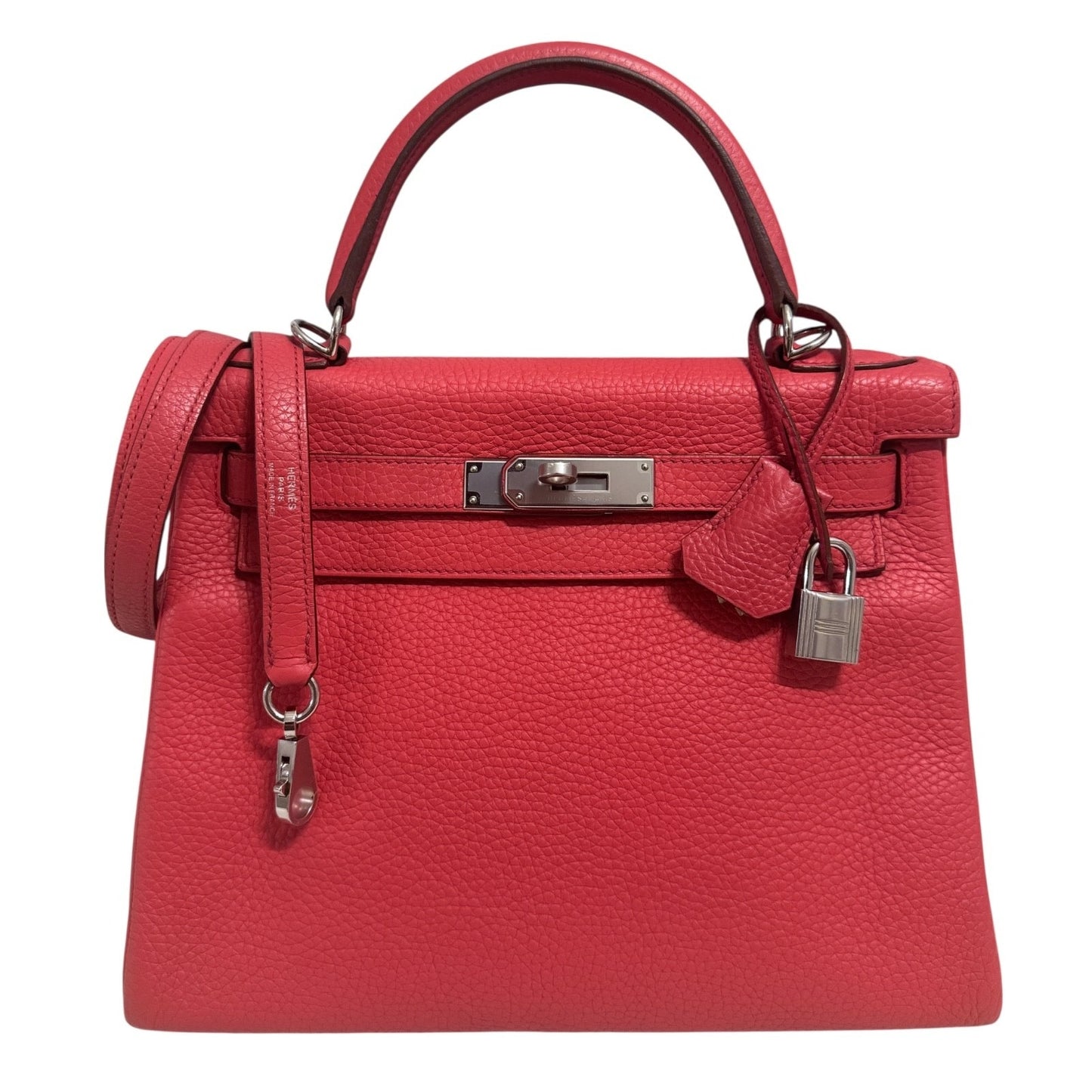Hermes Kelly 28 Bougainvillea Pink red Togo Leather Palladium Hardware RARE