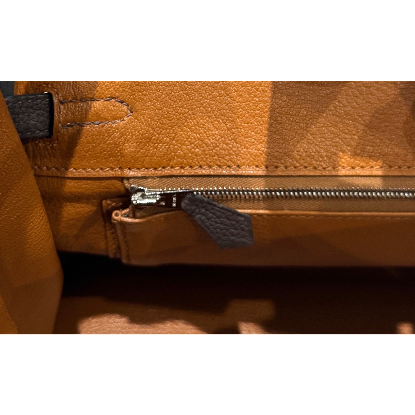 Hermes Birkin 25 Verso Ebene Brown Caramel Togo Leather Palladium Hardware Rare