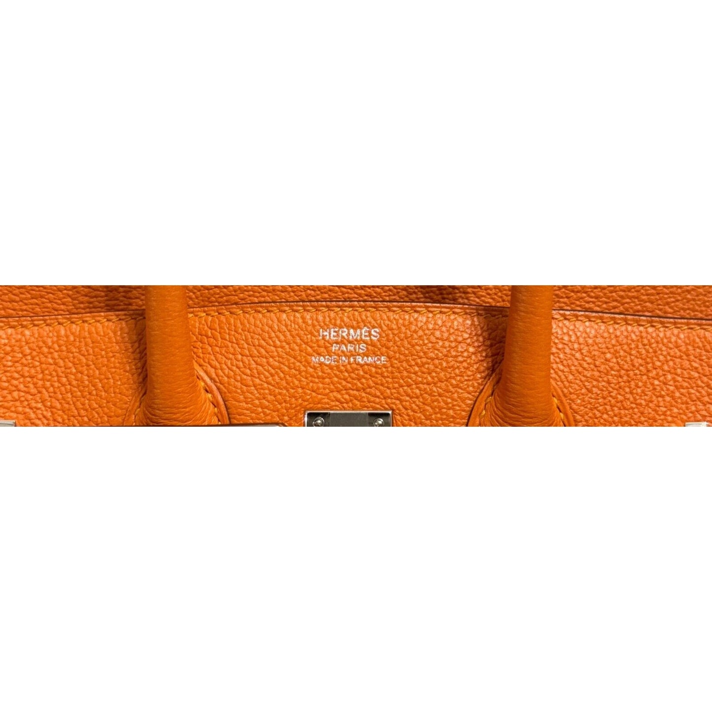 Hermes Birkin 25 Orange Leather Palladium Hardware Handbag