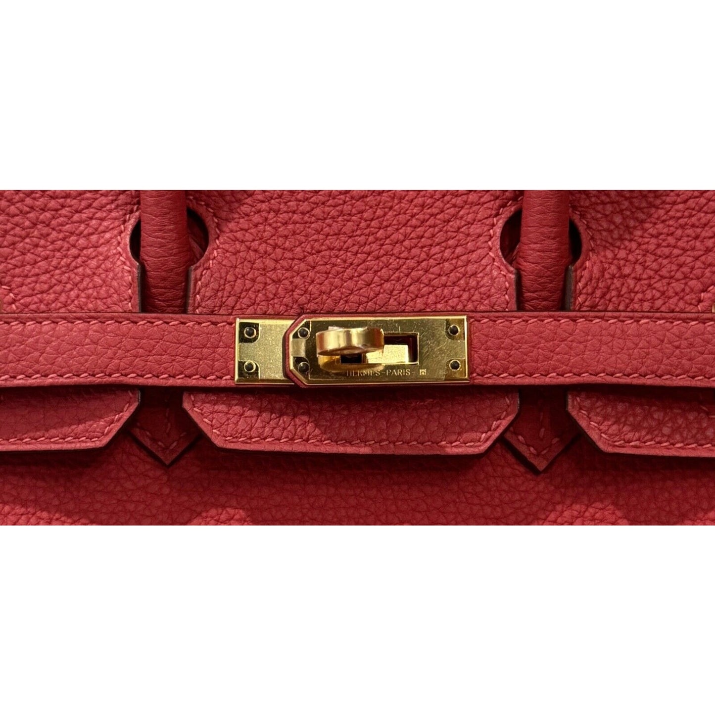 Hermes Birkin 25 Rouge Pivone Red Togo Leather Handbag Bag Gold Hardware