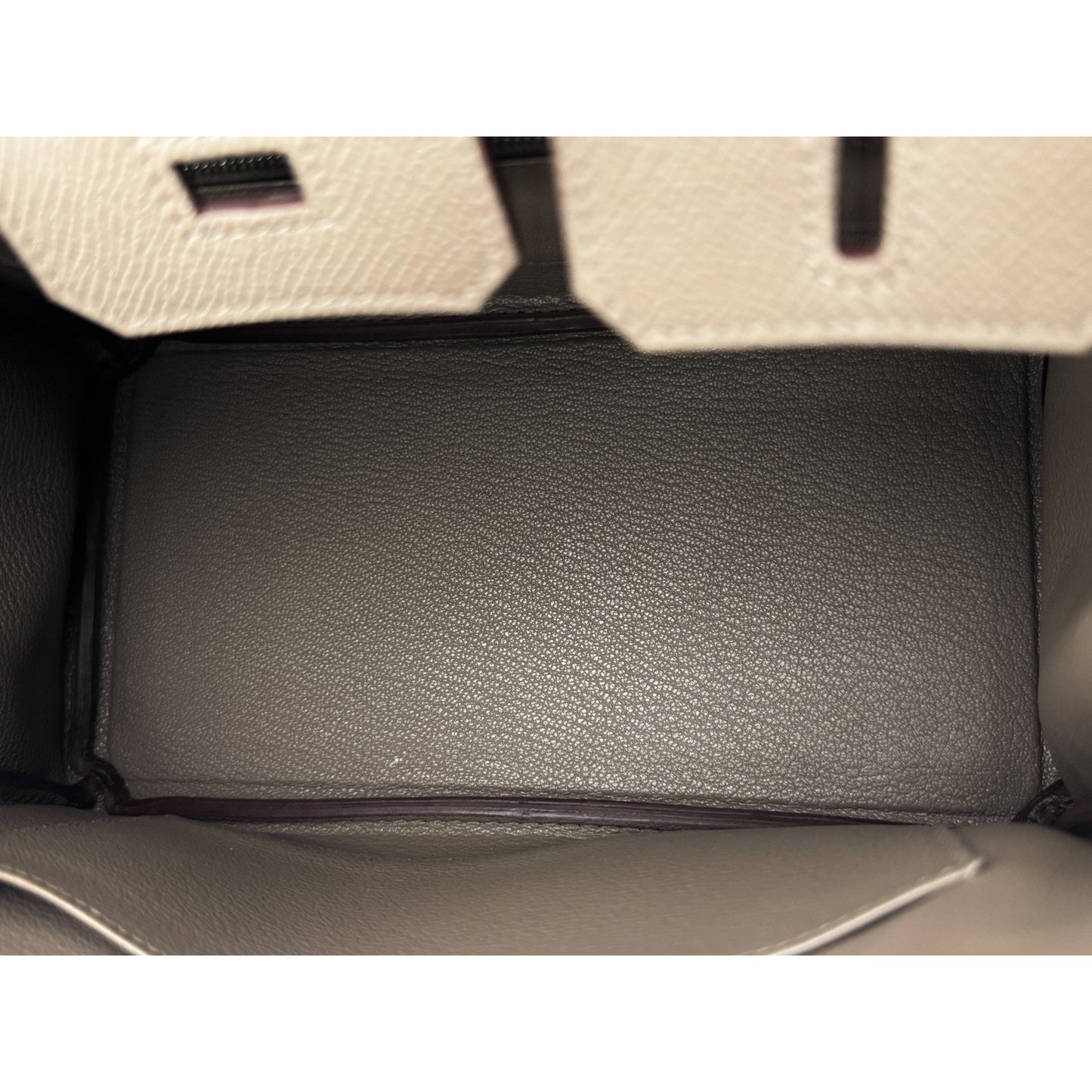 Hermes Birkin 25 Tri Color Etoupe Gris Pale Ebene Epsom Leather Palladium 2024