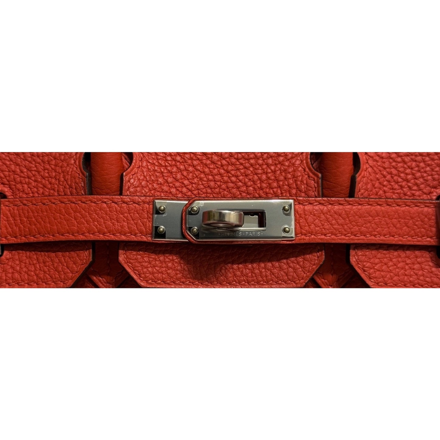 Hermes Birkin 25 Capucine Red Orange Togo Leather Palladium Hardware