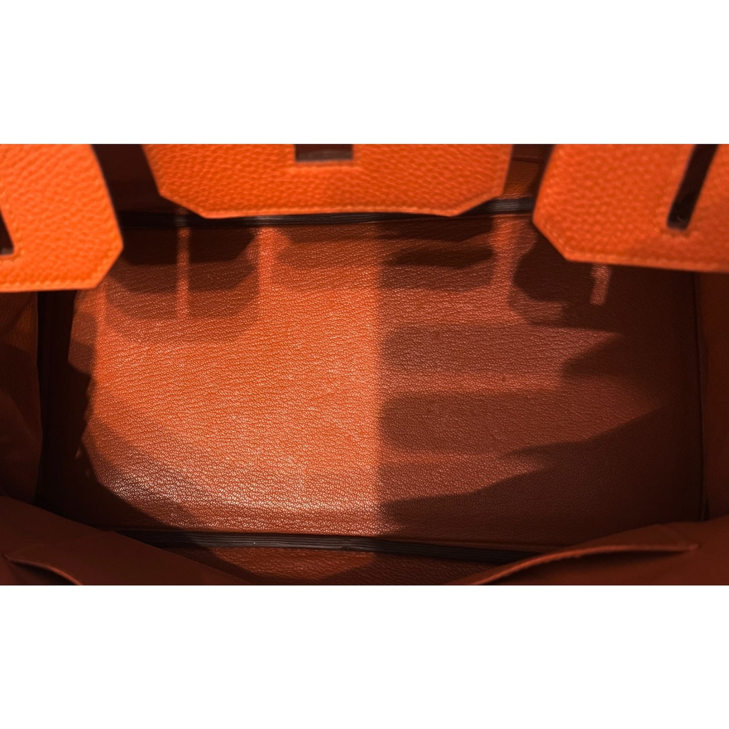 Hermes Birkin 30 Orange Feu Togo Leather Palladium Hardware