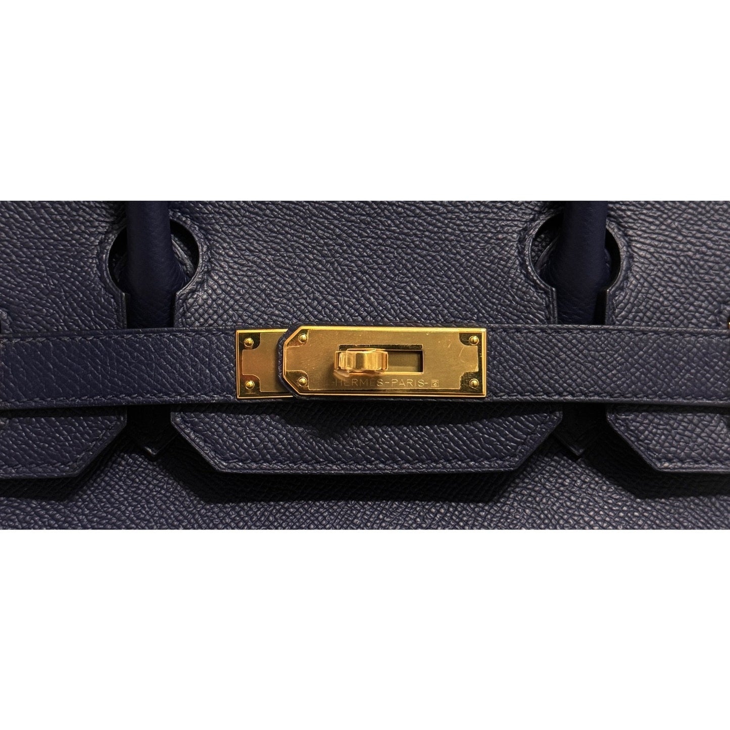 Hermes Birkin 30 Bleu Encre Blue Epsom Leather Gold Hardware Handbag