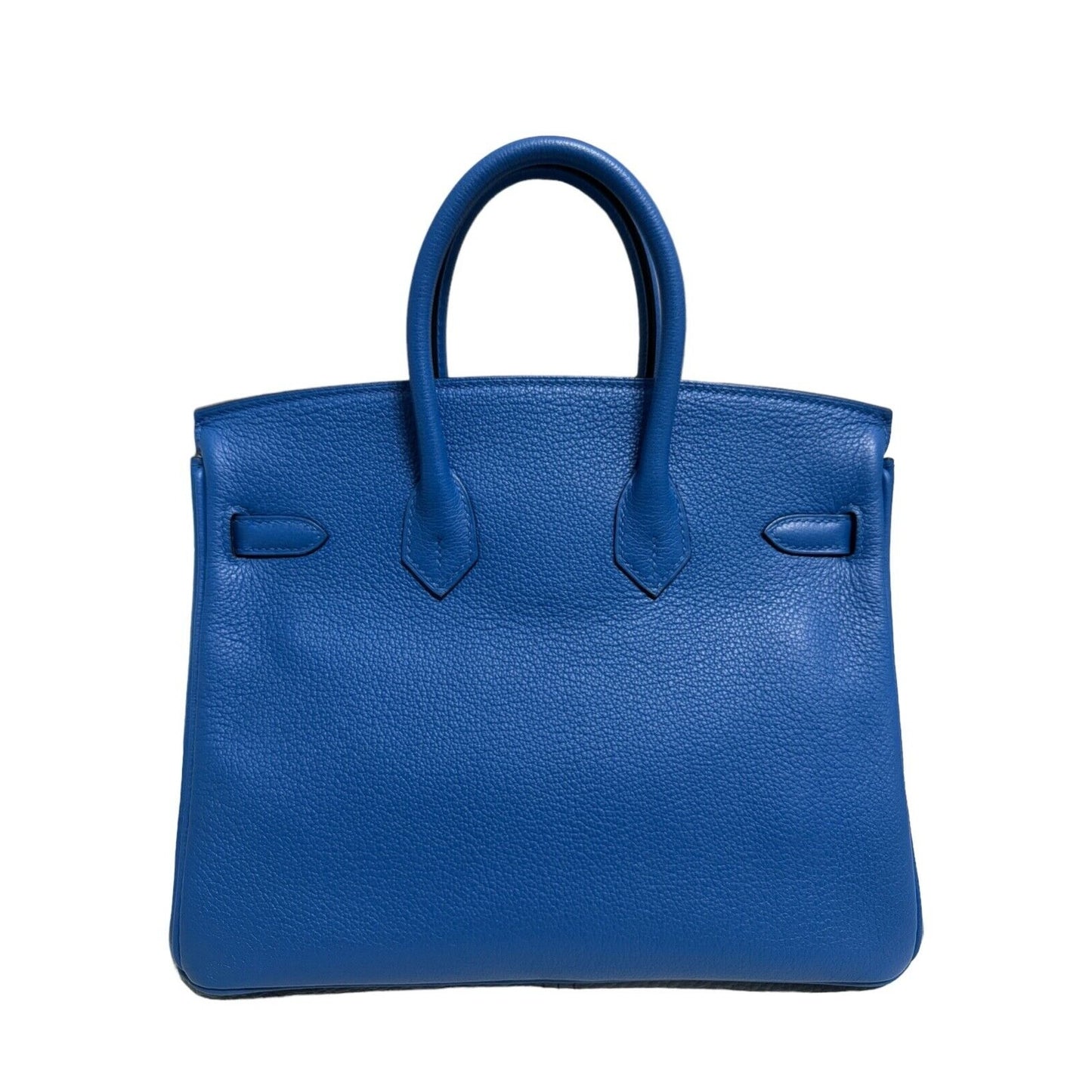 Hermes Birkin 25 Verso Blue Zellige & Capucine Leather Palladium Hardware